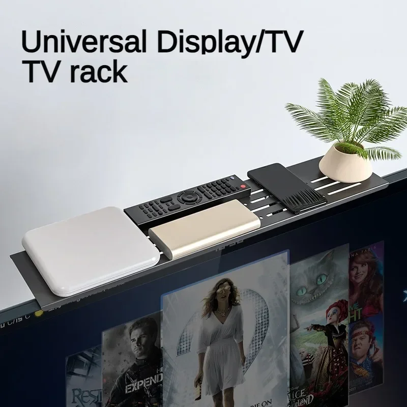 Foldable Computer Monitor Rack TV Set-Top Box Holder Shelf Monitor Screen Bracket Router Remote Stand Storage TV Top Rack Shelf