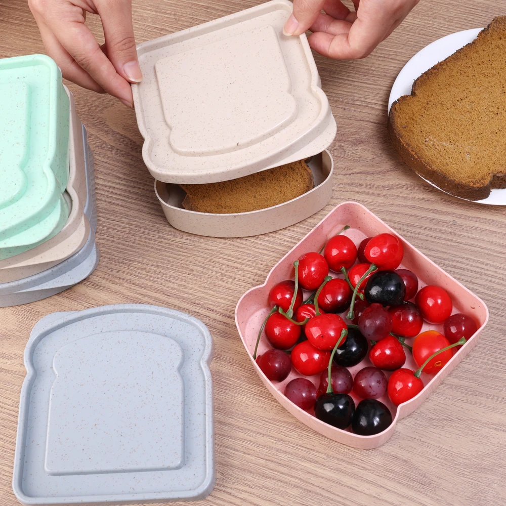 Bærbar madopbevaringskasse sandwichbeholder salat frugt snack opbevaringsboks med låg genanvendelig mikrobølgeovn madkasse sandwich etui