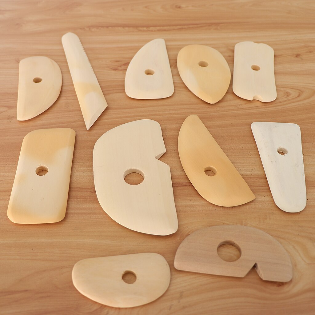11 Pieces Wooden Pottery Tools For Pottery And Modeling Clay Sculpting, For Kids DIY