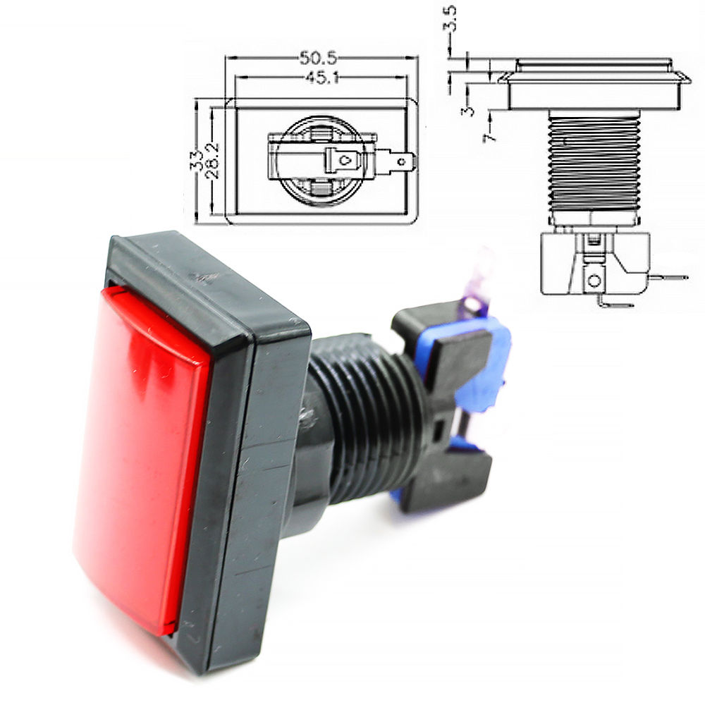Arkade-Spiel Licht Druckknopf LED 12V beleuchtete Video-Münz automat Kran Kralle Flipper Teile mehrere Größen verfügbar: Weiß