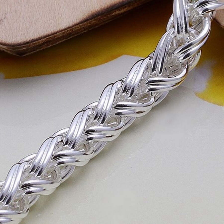 925 sterling silver armband smycken kedja kvinnor dam män 6mm 4mm valentine vackert fabrikspris