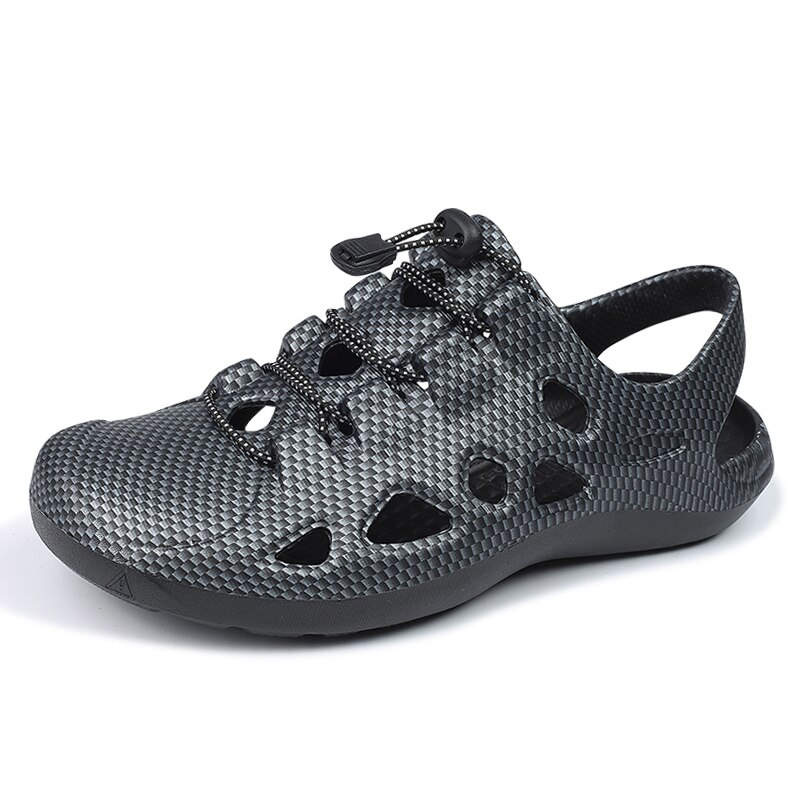 Sandali estivi uomo sandali Casual leggeri di alta qualità scarpe da ospedale con memoria morbida uomo Slip On Beach pantofole da acqua Zapatos Hombre: black / 11