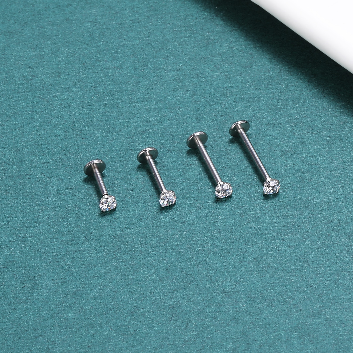 3Pcs/lot 16G Stainless Steel Lip Labret Piercing Set Crystal Monroe Lip Stud Ring Tragus Helix Conch Cartilage Earring Piercing