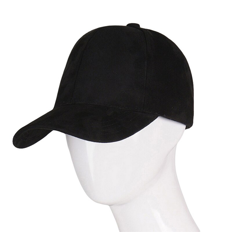 Damen Modische Baseball Cap Hip Hop Caps Damen Straße Kappe Wildleder Hüte Casual Einfarbig Baseball Kappe Für Damen: Black