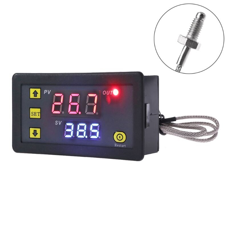 Digital temperaturregulator  -60 ~ 500 ℃ k-type  m6 sonde termoelement sensor integreret termostat