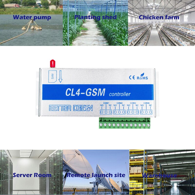 GSM remote controller Home Security System Household 4 channels 4switchs for household Electrical Appliances Barrier gate opener