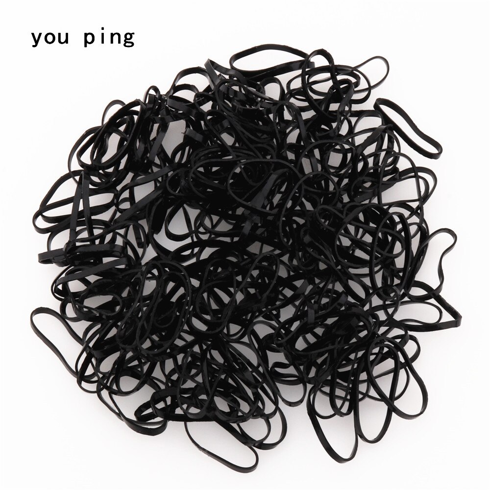 901 Pink Rubber Band Elastic Rope Women Girls child Tie Hair Styling Tools Students School Supplies: Black