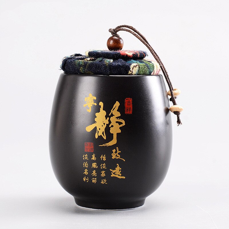 Ceramics tea jar Tieguanyin containers travel tea bag storage box Portable Sealed tea caddy spice organizer Candy storage tank: Tea caddy  L