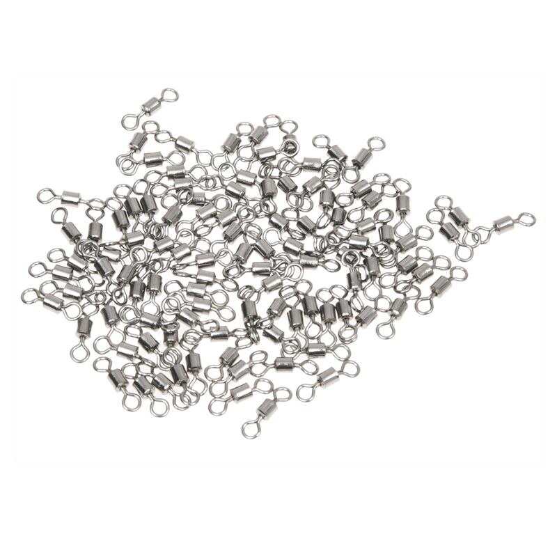 100 Pcs Barrel connector Swivel Solid Rings Steel ... – Vicedeal