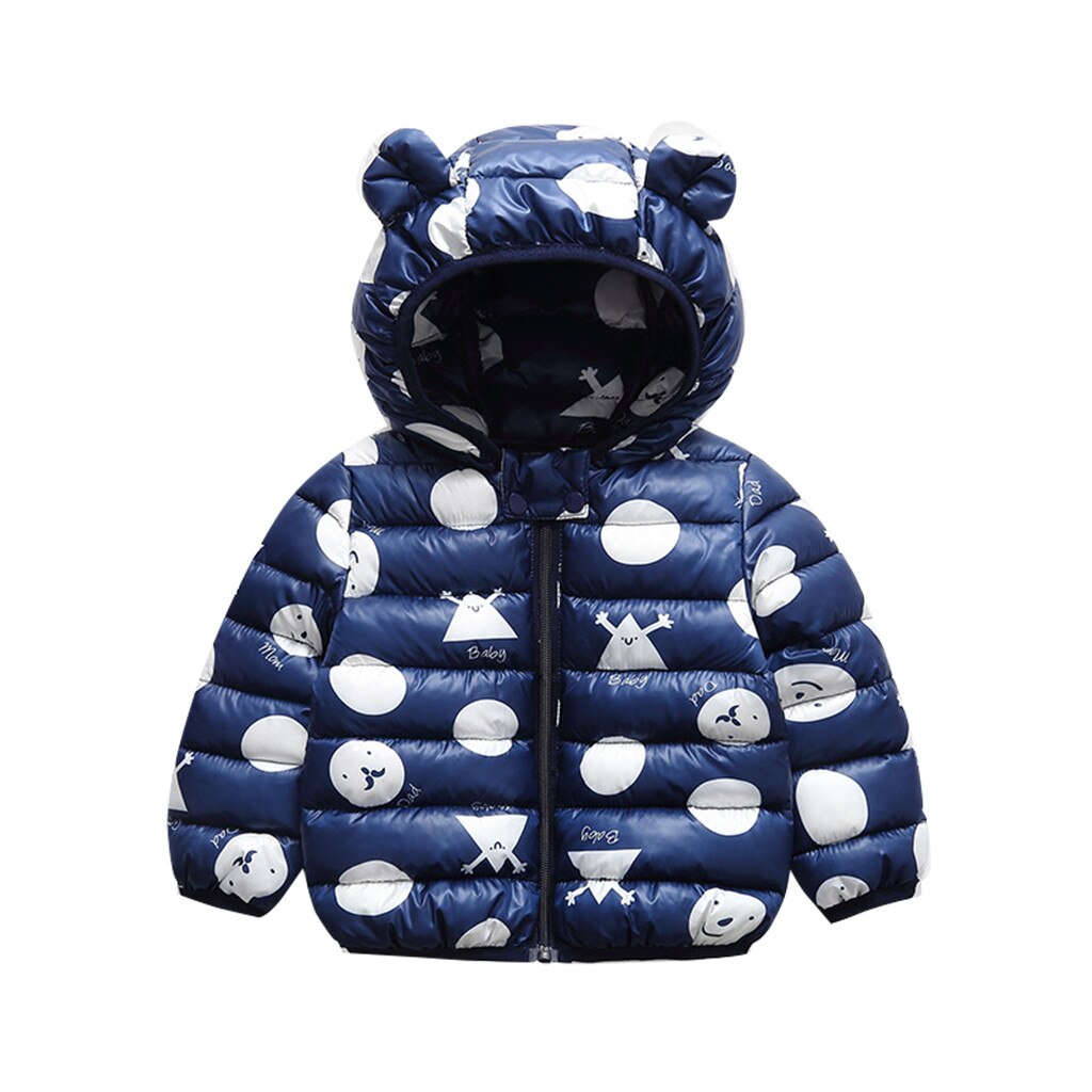 Warme Jas Voor Kids Outdoor Kinderen Jassen Voor Herfst Winter Kinderen Hooded Windbreaker Jassen Voor Meisjes Jongens Ropa Niña: deep blue / 90