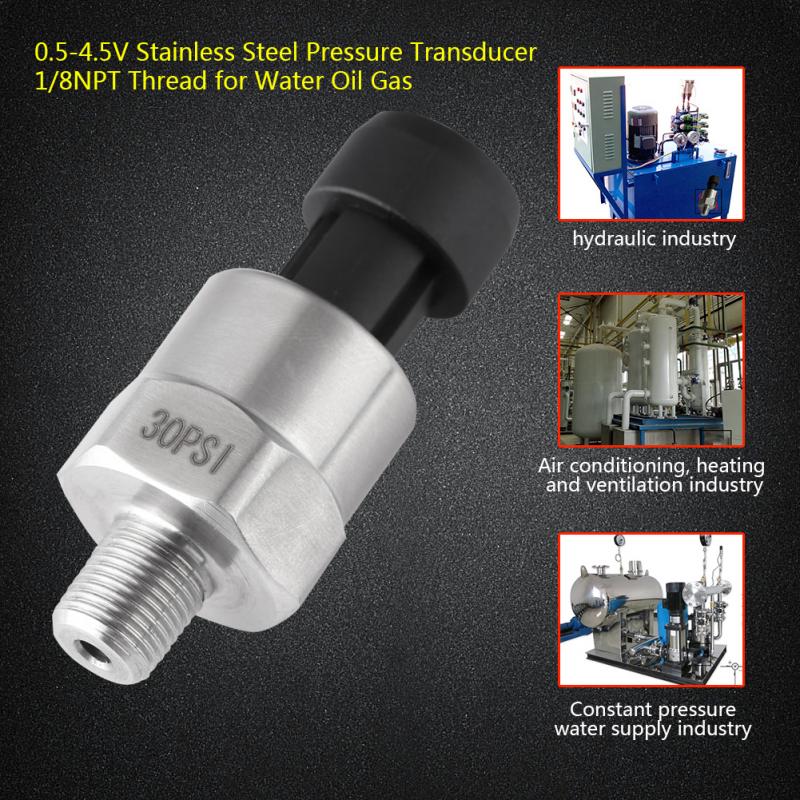 1/8NPT Thread Stainless Steel Pressure Transducer Sender Sensor for Oil Fuel Air Water 150PSI