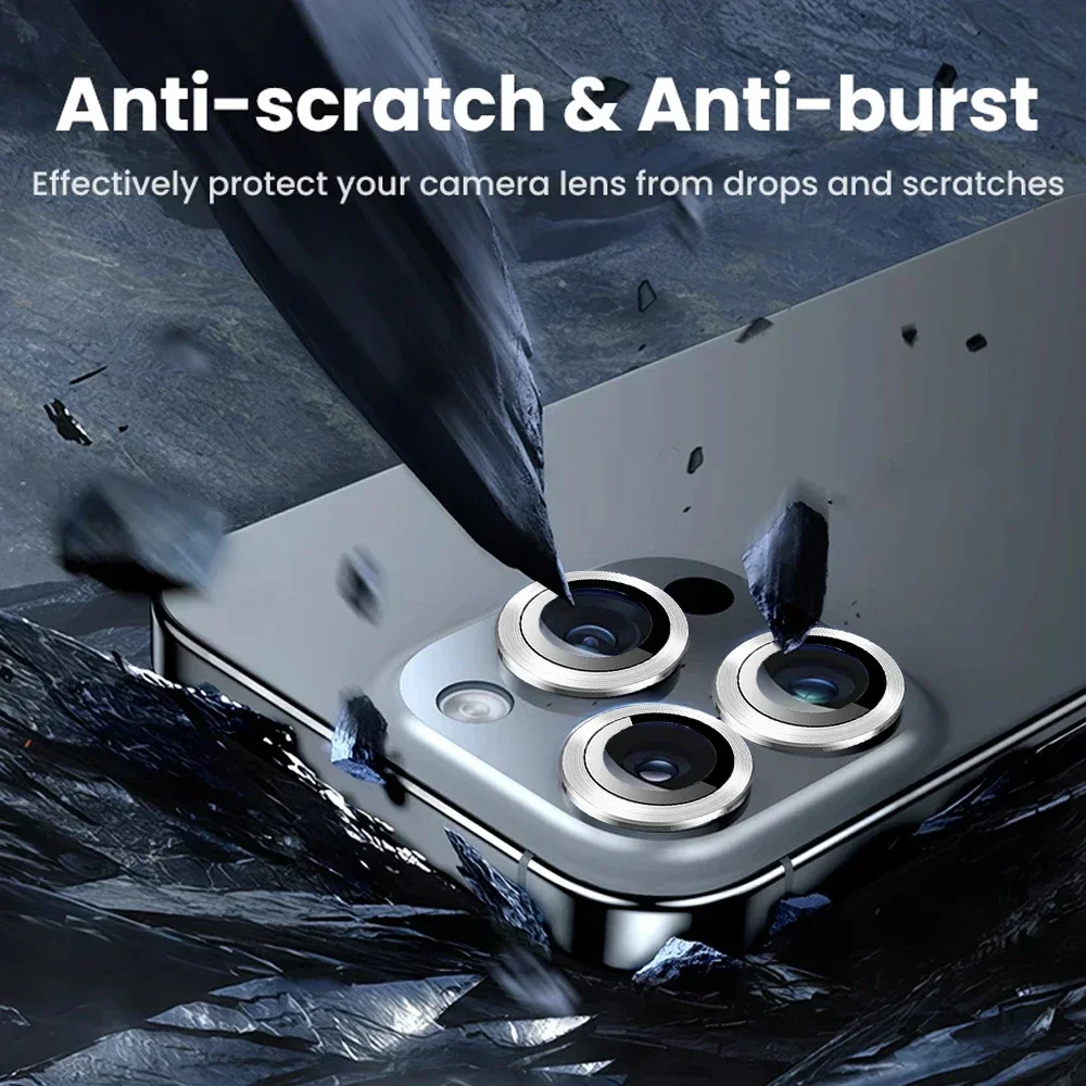 Protector de lente de cámara para iPhone 16 Pro/iPhone 16 Pro Max, funda protectora de vidrio templado, cubierta de cámara Individual de Metal amigable