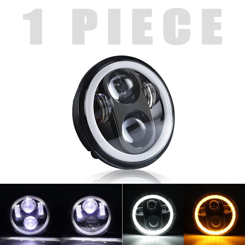 5.75 Inch Motorcycle LED Headlight Led DRL Headlamp Mini Turn Signal Indicator Light Blinker Lamp for Yamaha Suzuki Honda: 1pcs Headlight