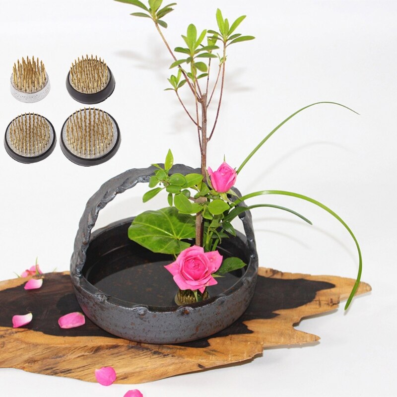 Ronde Ikebana Kenzan Bloem Kikker Met Rubber Pakking Art Vaste Regelen Gereedschap