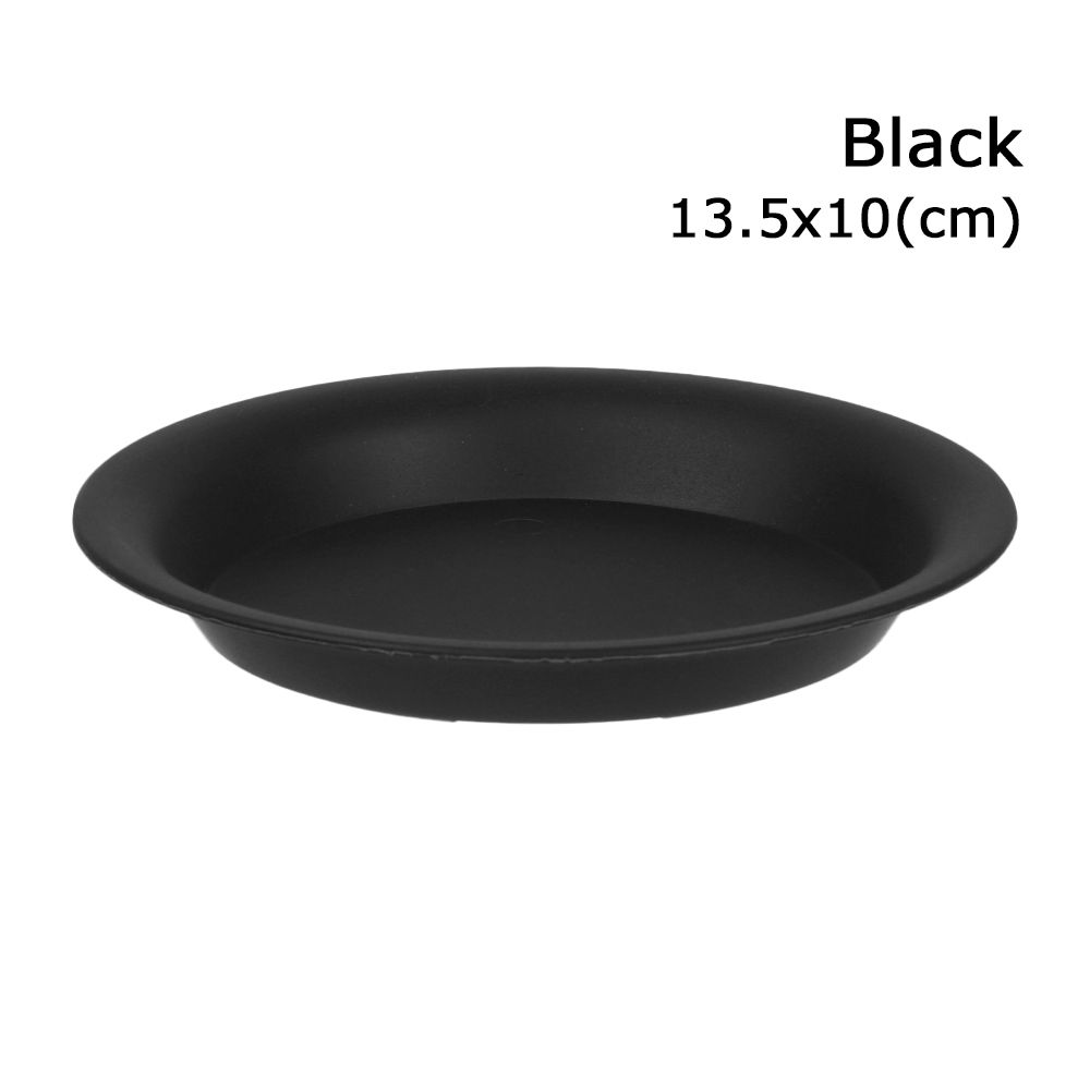 3Pcs DIY Round Durable Plant Saucer Drip Trays Plastic Tray Saucers for Indoor Outdoor Flower Pot Garden: black-13.5x10cm