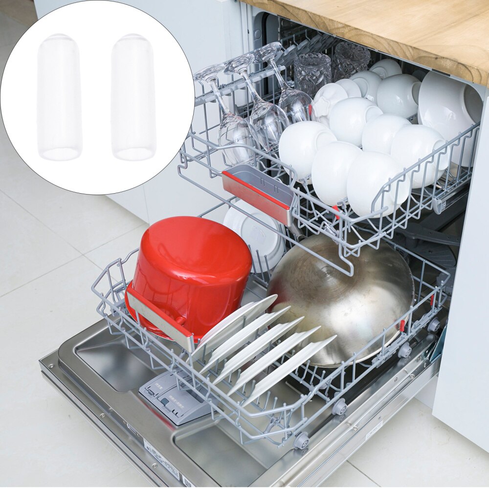 200Pcs Vaatwasser Rack Cap Duurzaam Mini Flexibele Vervanging Transparante Beschermende Cap Ronde End Cap Tip Tine Cover Voor Plank: Default Title