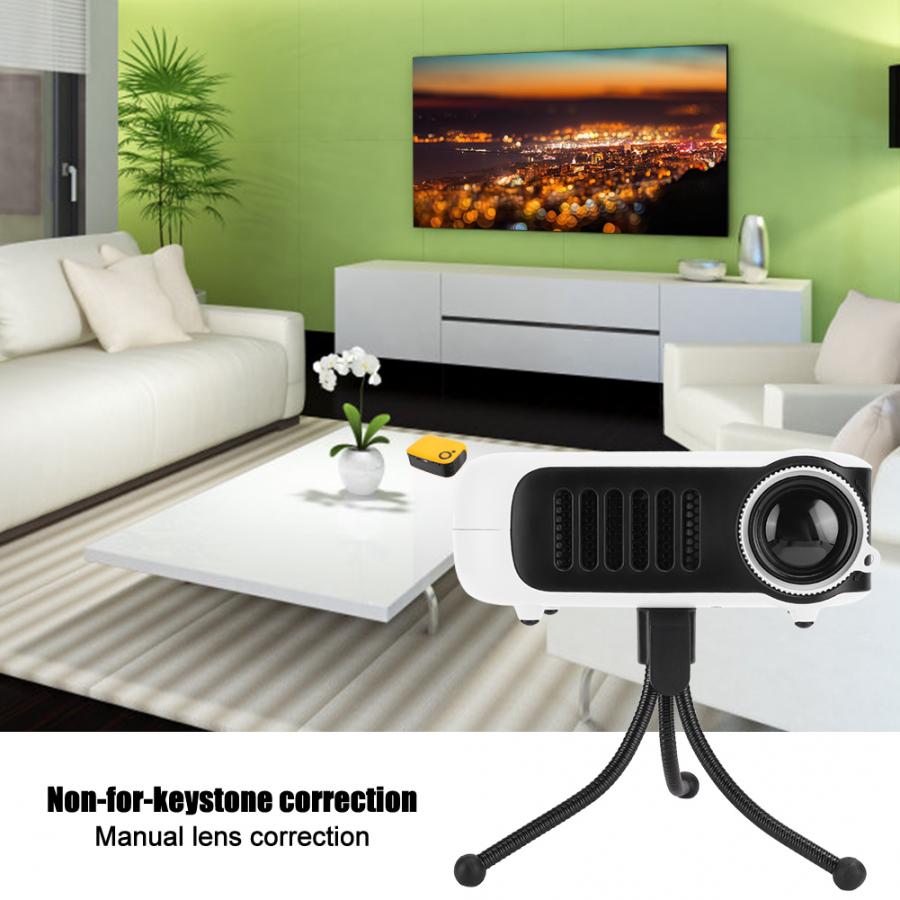 Mini Portable Projector Household Projectors 320 x 240 Resolution with 2-Inch LCD Screen for Conference (100-240V)