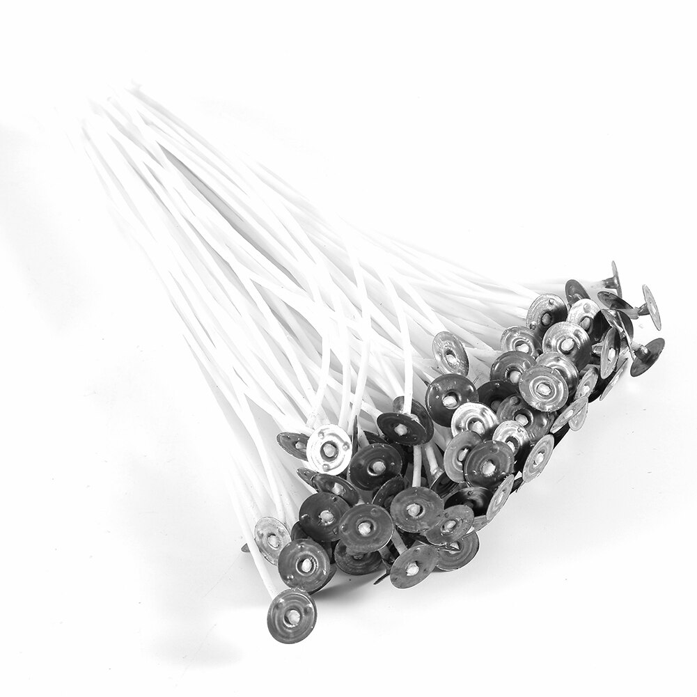 Candle Wick 100pcs 20cm Candle Wick Pre Waxed Wicks With Sustainer For Candle Making: 15cm