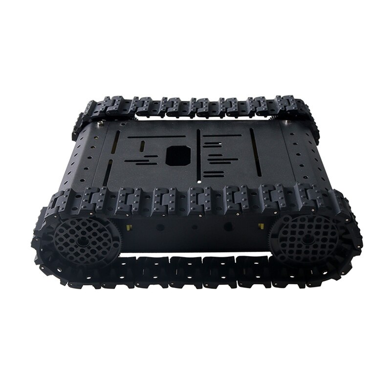 TC200 4WD Metall Smart Crawler Tank Chassis mit 4 stücke TT Motoren und Kunststoff Räder Gummi Track DIY Spielzeug für arduino Bildung: Black