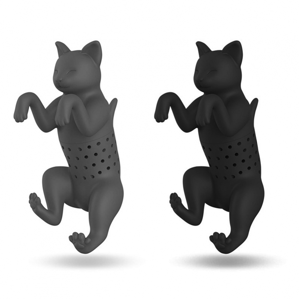 Black Grey Pet Cat Tea Infuser Food Grade Silicone Rubber Purrtea Animal Dog Tea Filter Tea Strainer