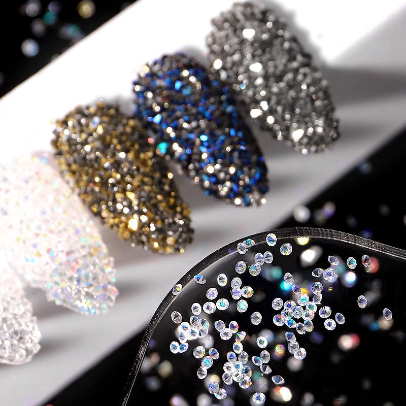 1mm diy ab mini lille glas negle rhinestone perler micro nisse krystal glitter negle kunst dekoration manicure tilbehør