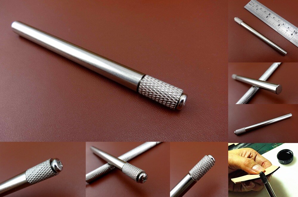 1pc Leather Craft Pro Edge Dye Roller Applicator Pen Oil Painting Making Tool - Edger Creaser Groover Skiver Beveler Awl Slicker