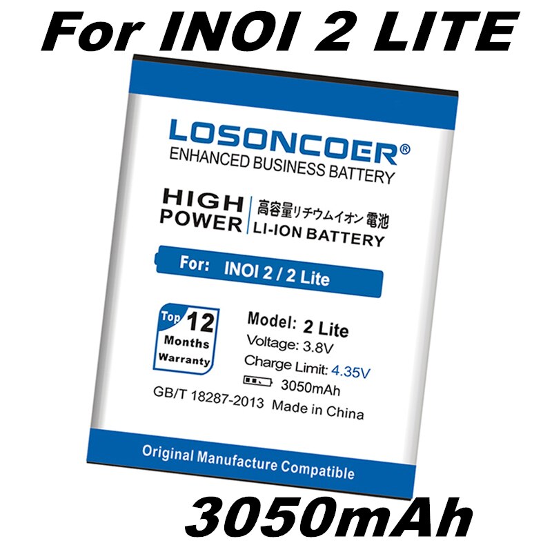 Losoncoer 3050/3100Mah 2 Lite Batterij Voor Inoi 2 Lite Inoi 2 / 2 Lite Mobiele telefoon Batterij