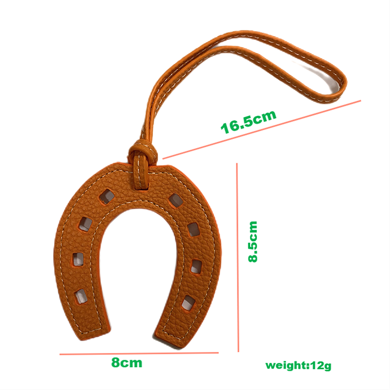 1 stk pu læder hestehov hestesko nøglering håndtaske nøgleringe nøglering holder charm taske pung tilbehør til kvinder og piger