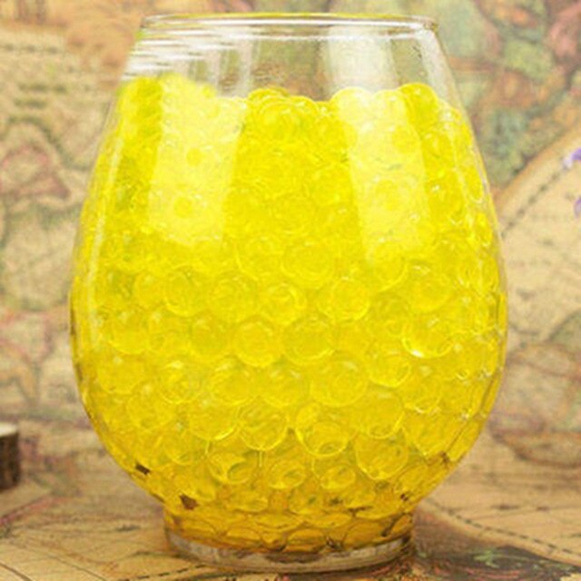 Water crystal soil mud hydrogel gel children's toys water drops potted hydroponic: Golden