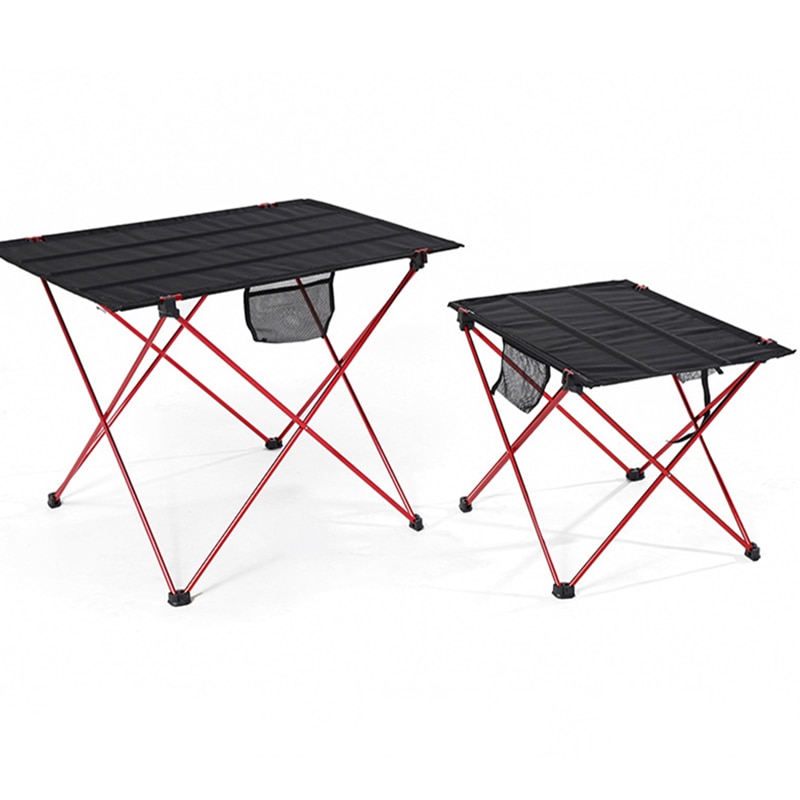 Klaptafel Draagbare Toeristische Picknick Camping Tafels Vouwen Bureau Verstelbare Been Roll Camping Meubels Bbq Bureau 56*42*40Cm