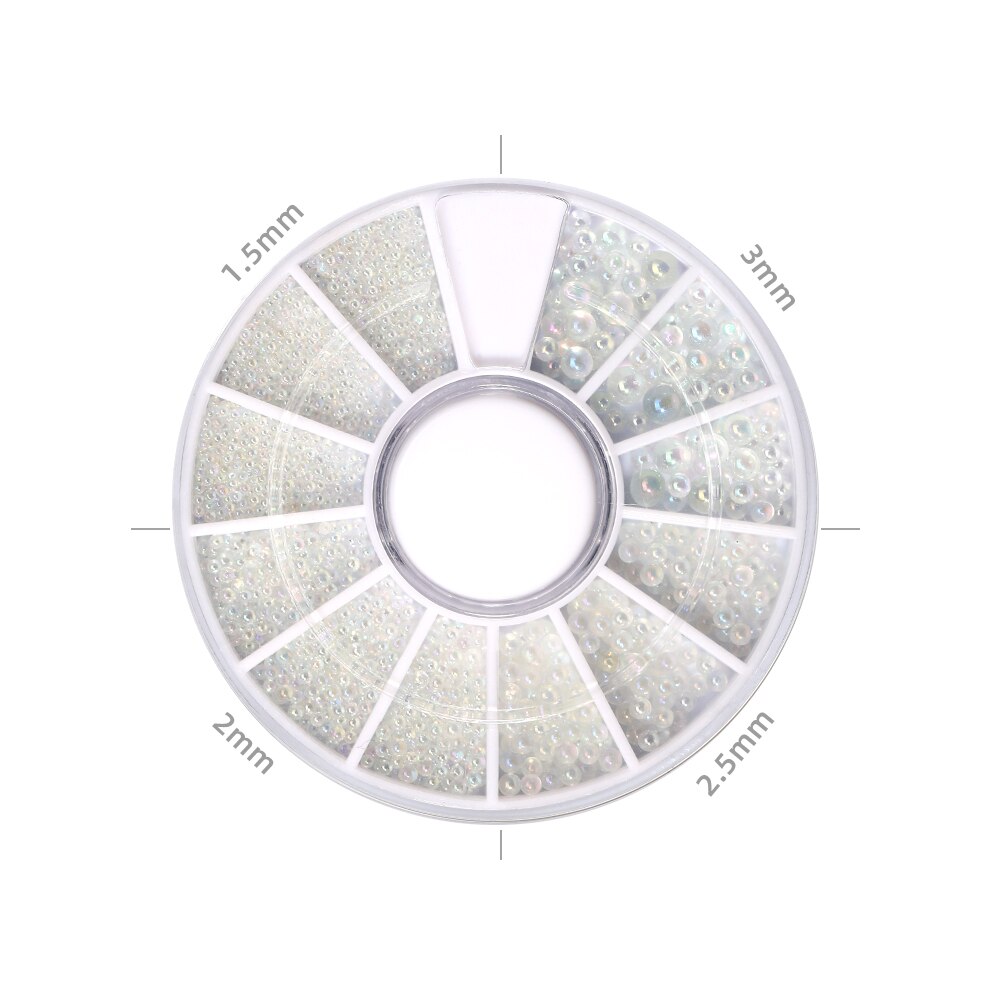 HNUIX-Cuentas 3d de diamantes de imitación para decoración de uñas, adornos para manicura de salón de belleza, color blanco, mezcla de tamaños: 06