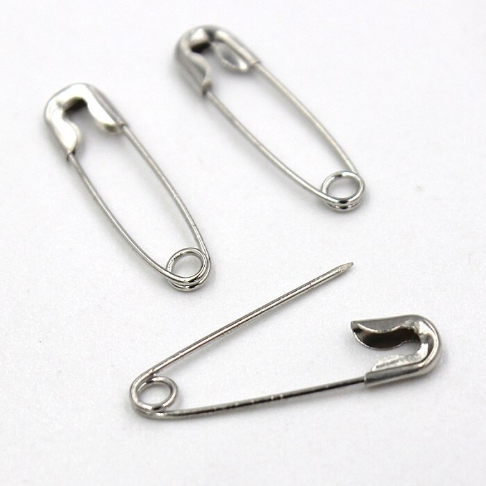 5000 unids/lote de alfileres de seguridad de acero inoxidable, broche de Metal, insignia de joyería, Pin de seguridad, accesorios para manualidades de costura: silver
