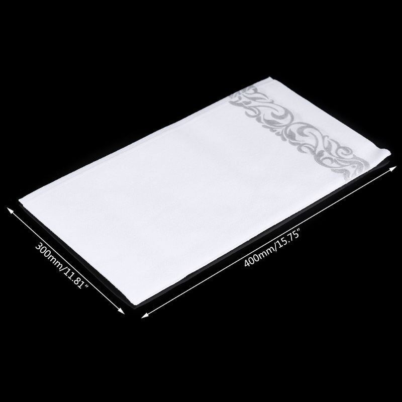Wegwerp Linnen-Voelen Gast Handdoeken-Decoratieve Witte Handdoeken, Zilveren Bloemen Doek-Zoals Papier Servetten
