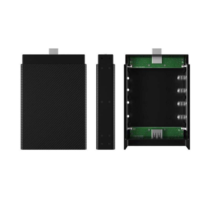 Spliced Combined DIY 18650 Battery Case Wireless Charging Power Bank Shell Portable External Box Powerbank Protector M5TB: Black C