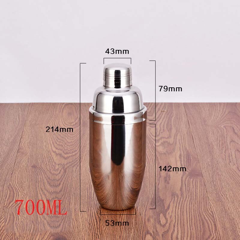 Rustfritt stål cocktail shaker vann øl flaske vinholder blandebatteri beholder barware drinkware fest hjemme bar tilbehør verktøy: 700ml