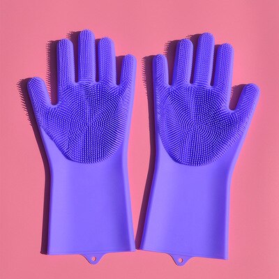 Guantes para fregar platos mágicos, limpieza de silicona, esponja para lavar platos, herramienta de limpieza de cocina, multiuso, 1 par: C