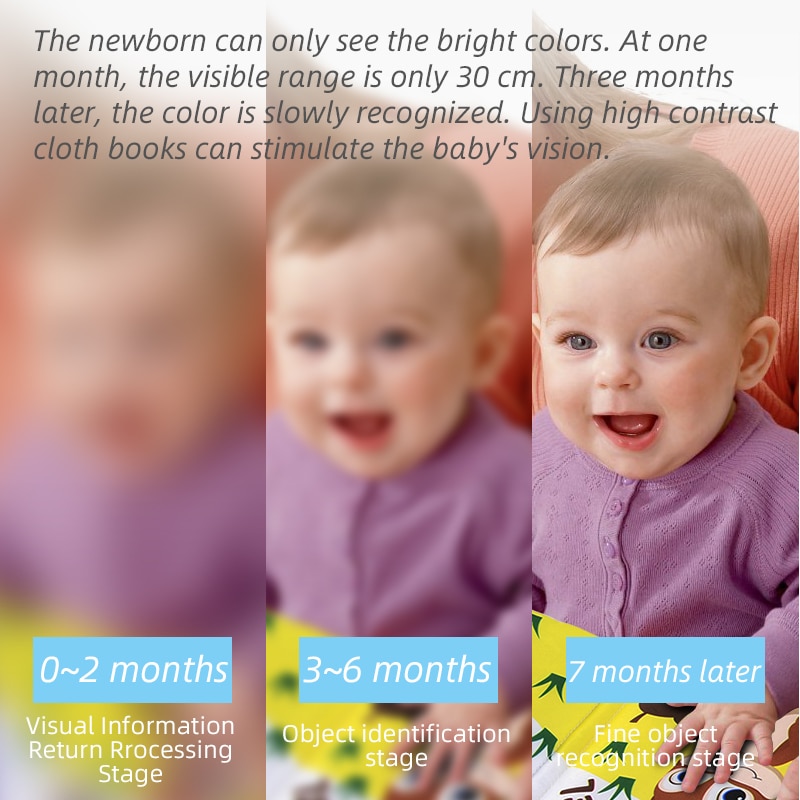 Infant 3 Style Baby Cloth Books Early Learning Educational Toys with Animals Tails Soft Cloth Development Books Rattles