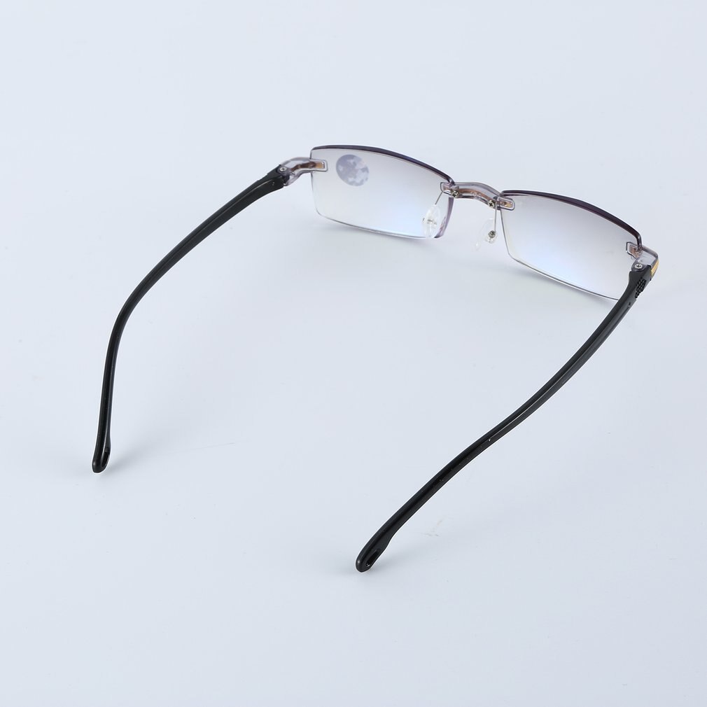 Rimless Diamond-cut Reading Glasses Anti-blue Light and Blue Film Integrated for Women Men +1---+4 Full Degree