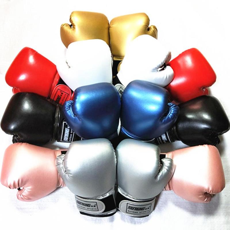 1Pair Pearlescent Solid Color Children Boxing Gloves Sanda Fight Punching Bag Gloves Sponge Foam Molding Liner Boxing Gloves