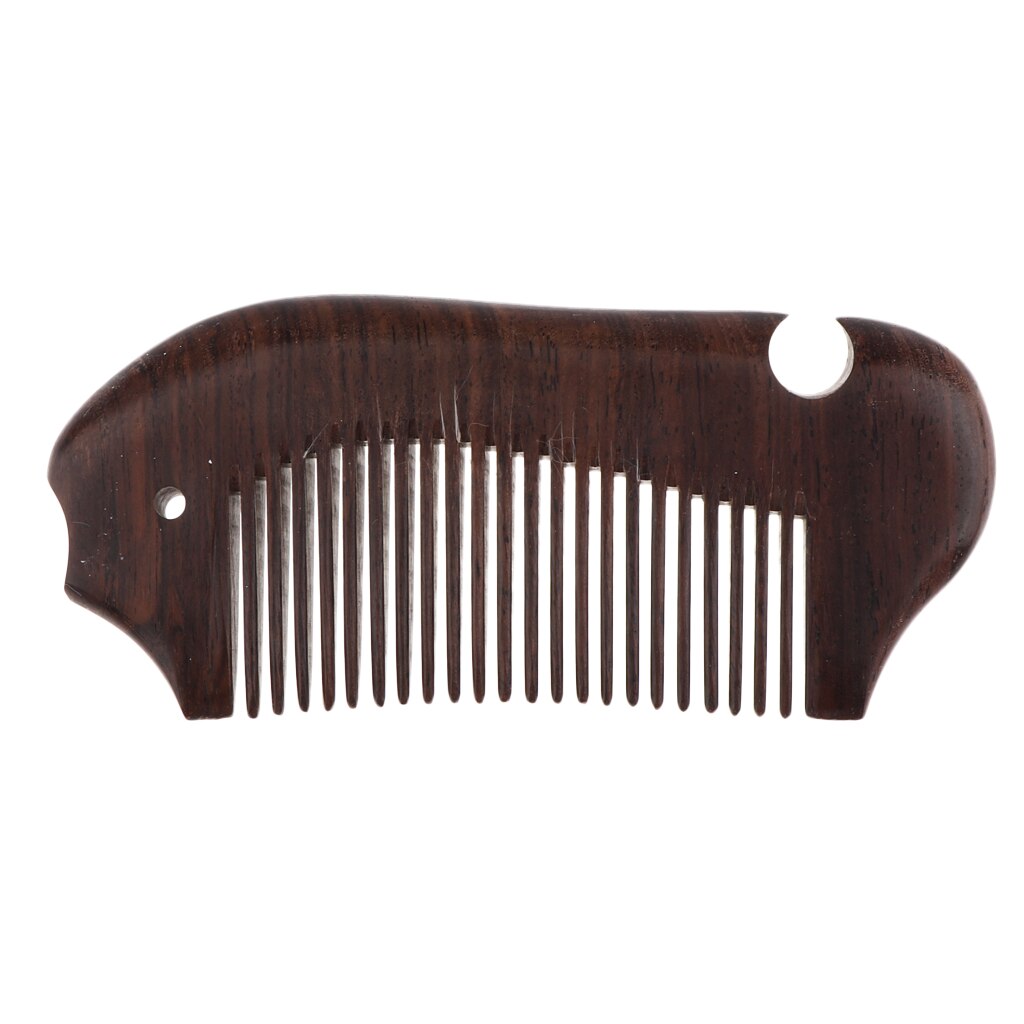 Bolsillo de madera de sándalo Natural, peine para cabello fino con estilo, cepillo antiestático