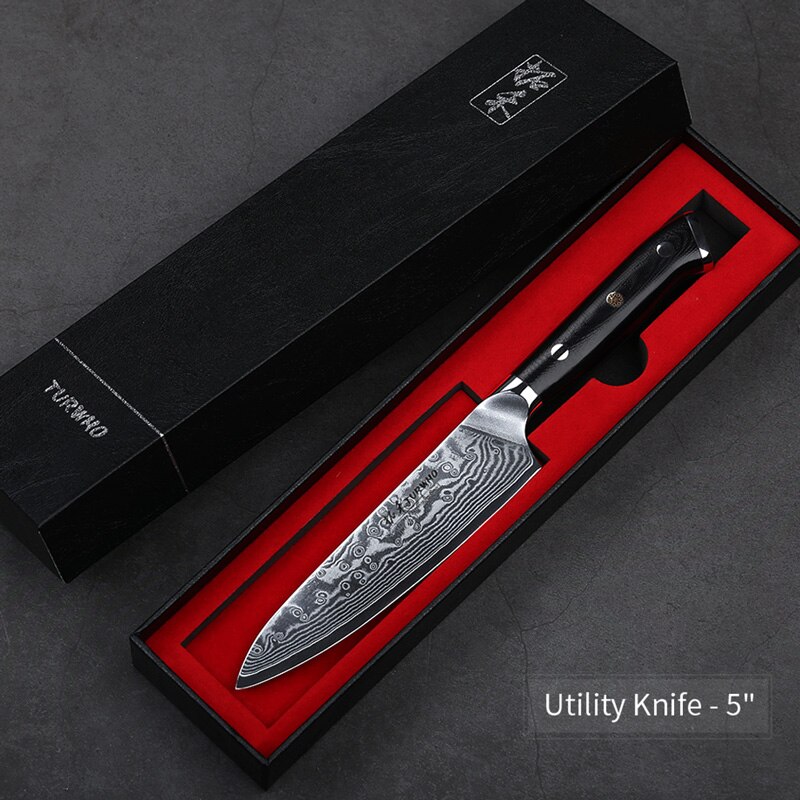 TURWHO 8'' Chef Knife Gyuto Japanese Damascus Stainless Steel Kitchen Knife Very Sharp Cooking knives G10 Handle: Utility knife