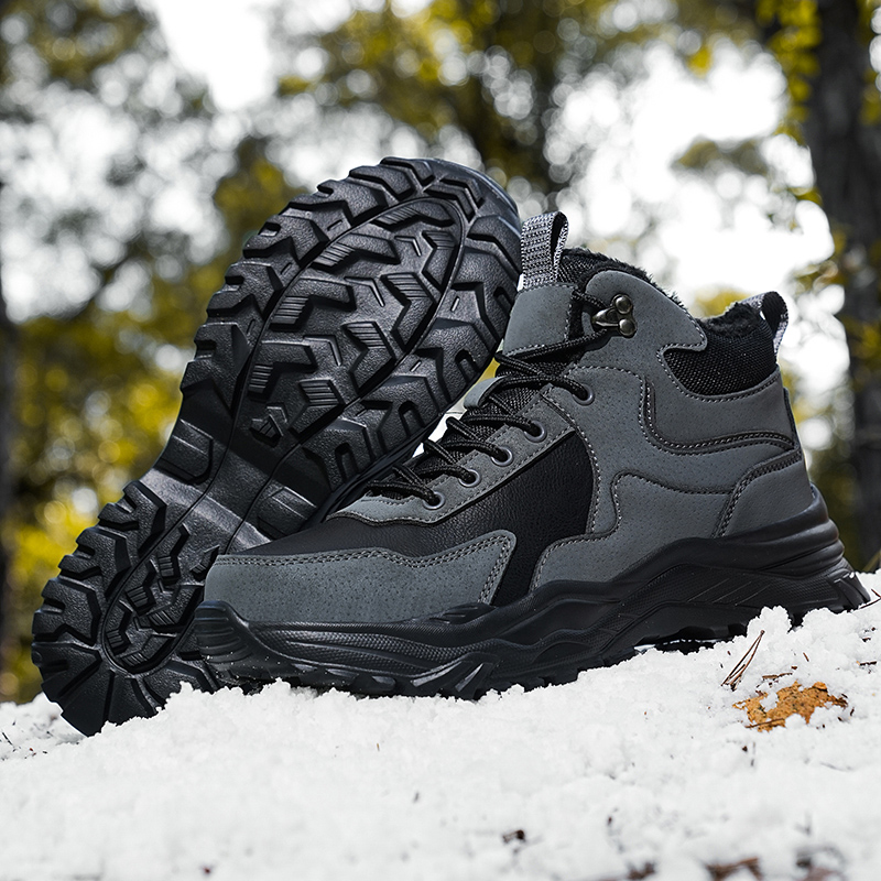 Varma herrskor för vandring, vattentäta utomhusskor, halkfria sneakers, herrklättringsskor, vinterkängor