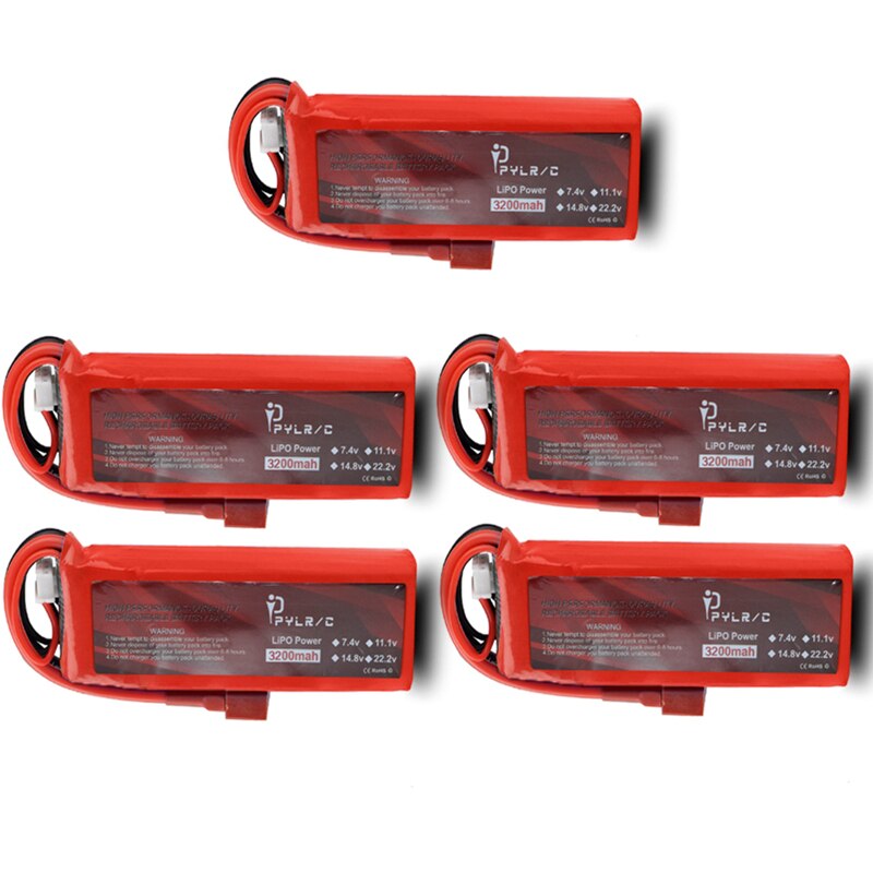 7.4V 3200mah Lipo Battery for Wltoys 1:14 144001 RC Car toys Parts Battery for RC Car Wltoys 144001 1-5PCS 7.4V Battery T Plug: 5PCS