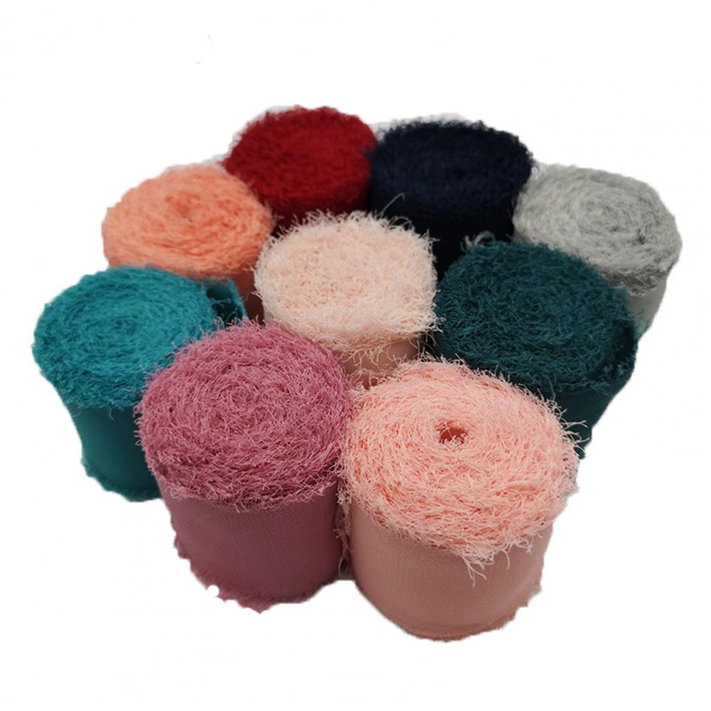 Verzwakte Randen Rimpel Chiffon Zijden Lint Bruiloft Bloem Boeket Wrap Decor Prop Diy Kleding Naaien Stof Diy