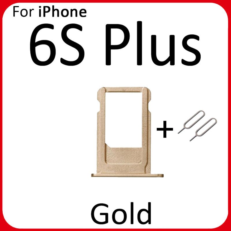 Nuovo Slot per vassoio porta Sim Card per iphone 6S 6S Plus parte di ricambio supporto per scheda SIM presa adattatore nero bianco: For 6S Plus Gold