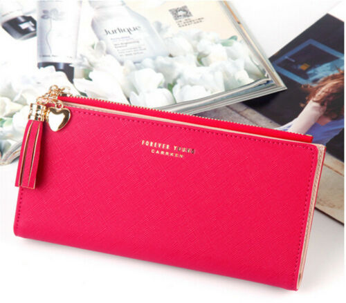 Women Lady Wallets Purse long mobile handbag Leather zip clutch wallet Handbag Long Card Holder Multi-layer