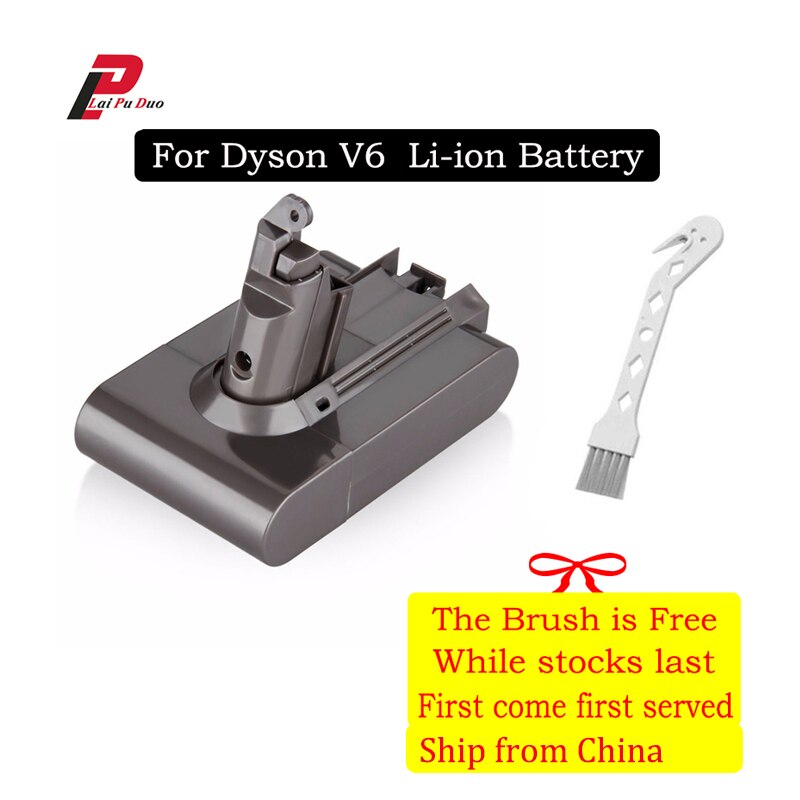 21.6V Replacement Battery for Dyson Li-ion Vacuum Cleaner SV09 SV07 SV03 DC58 DC61 DC62 DC74 V6 Animal Battery（free Bursh）