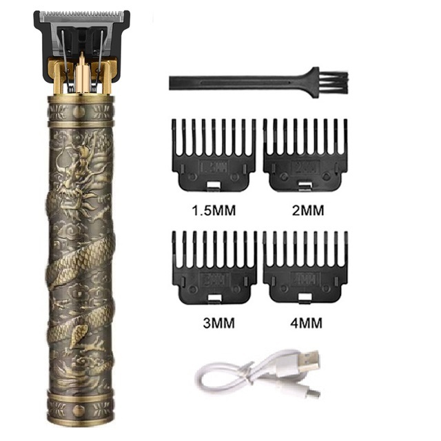 Electric Hair Cutting Machine Vintage T9 Clipper Hair Rechargeable Man Shaver Trimmer For Men's Barber: Blue