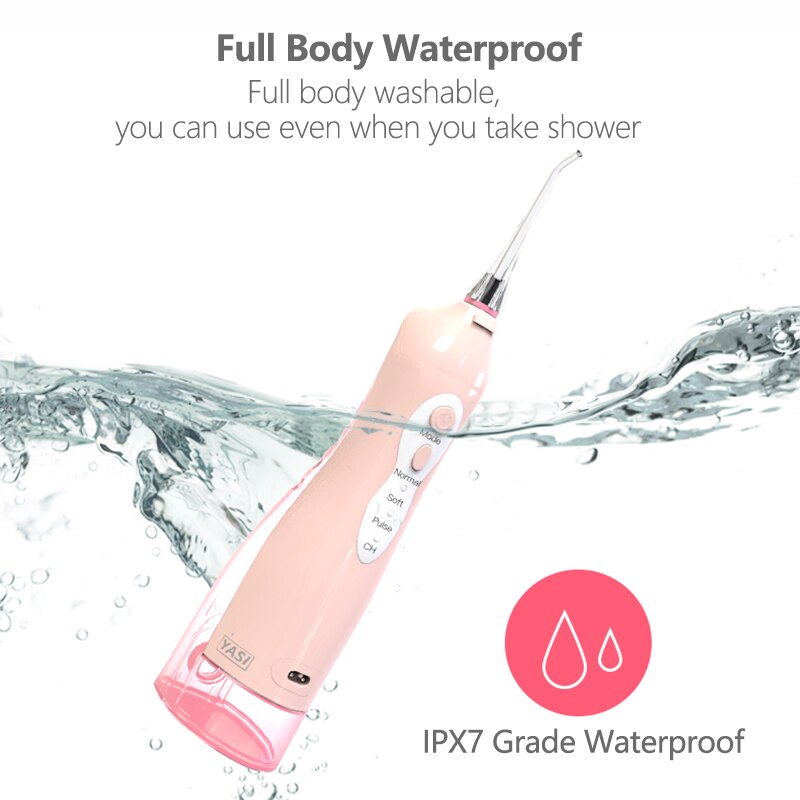 255ml Oral Irrigator USB Recharge Portable Water Flosser 3 Modes Teeth Washing Machine Brush 60-90psi Dental Water Jet
