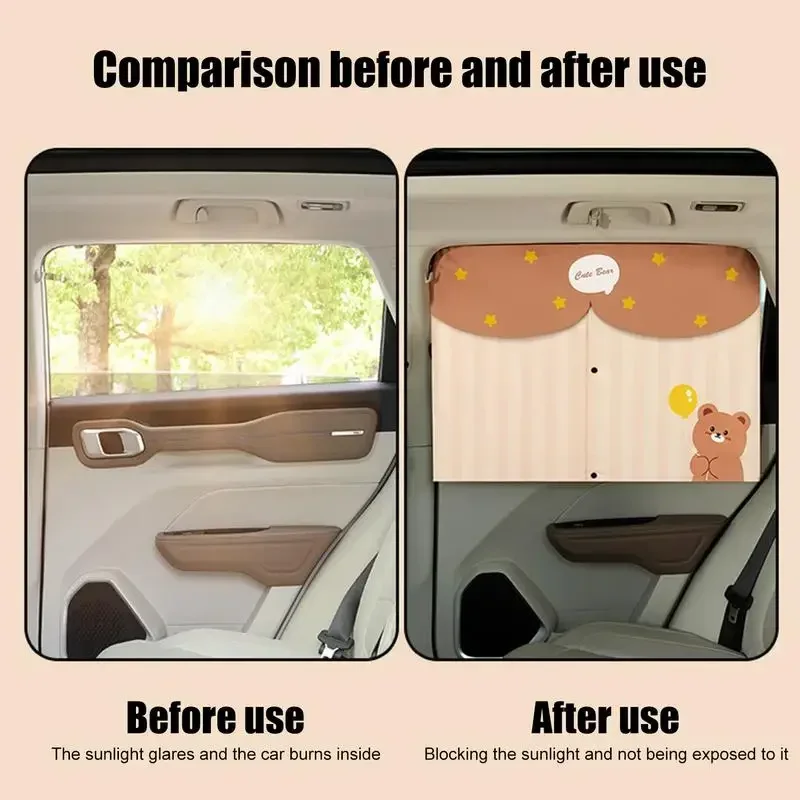 Parasoles para ventana lateral de coche, malla magnética Universal, cortinas protectoras de privacidad, protección UV contra el calor de doble capa, parasol para el lado trasero